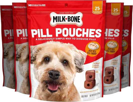Pill Pouches Dog Treats, Real Chicken Flavor, 6 Ounce (Pack of 5)